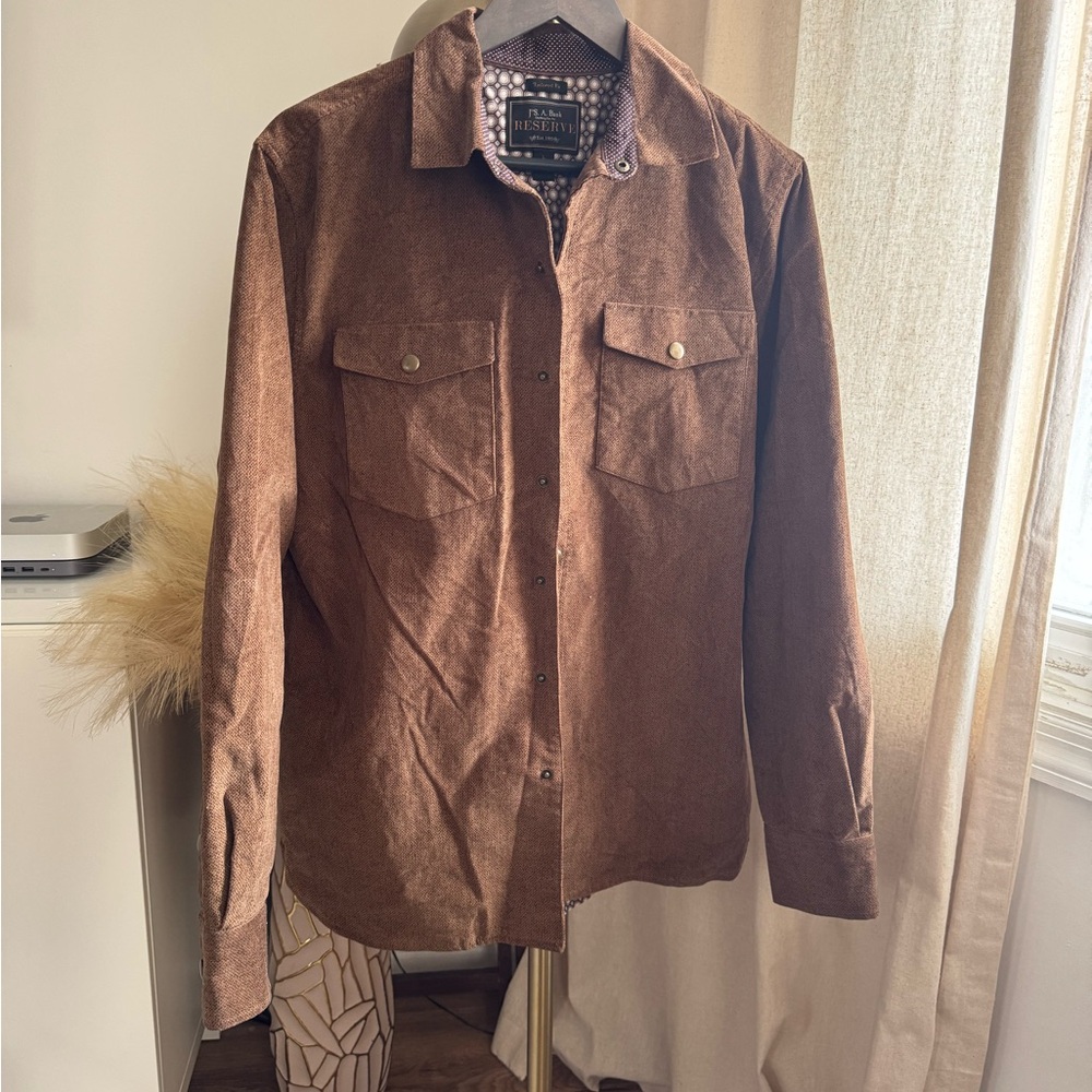 NWOT Jos. A. Bank Brown Corduroy Shirt Jacket